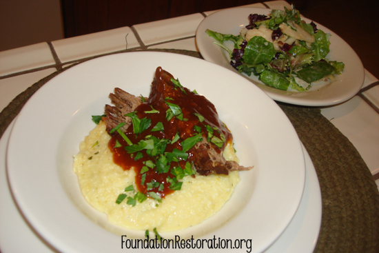 Chuck Roast with Cheesy Ranch Grits2